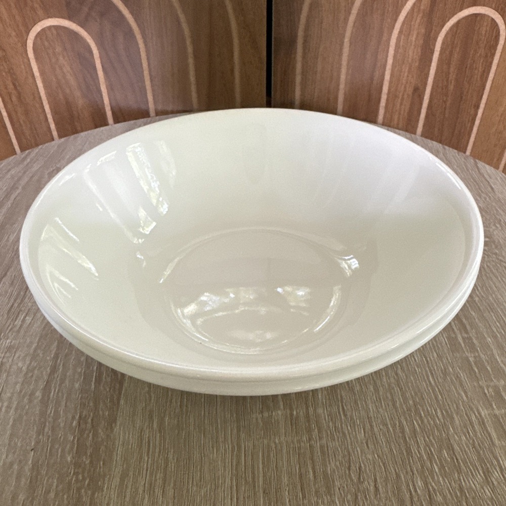 Pair of Corelle White Serving Bowls Break and Chip Resistant 8.5 in.